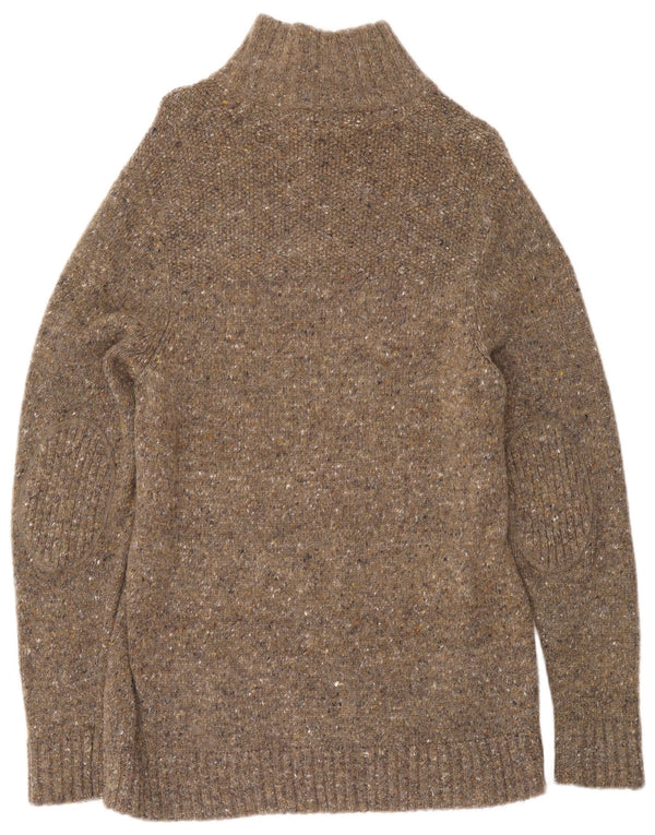 Crew Clothing Pull à col zippé pour femme UK 16 Large Kaki Moucheté
