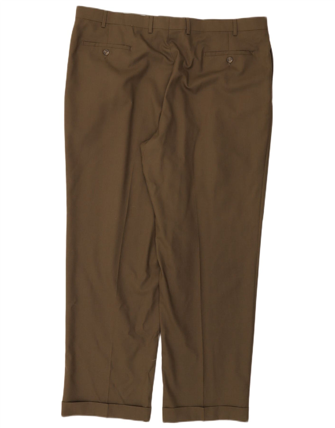 RALPH LAUREN Pantalon de costume à chevilles confort total pour homme W42 L32 Laine kaki