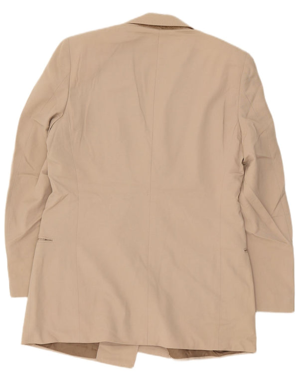Veste Blazer Double Boutonnage Vintage Homme IT 50 Grande Laine Vierge Beige