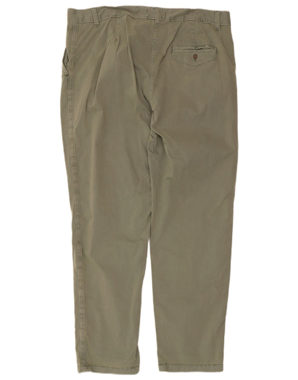 Marks & Spencer Pantalon Chino Droit Femme UK 18 XL W38 L30 Kaki