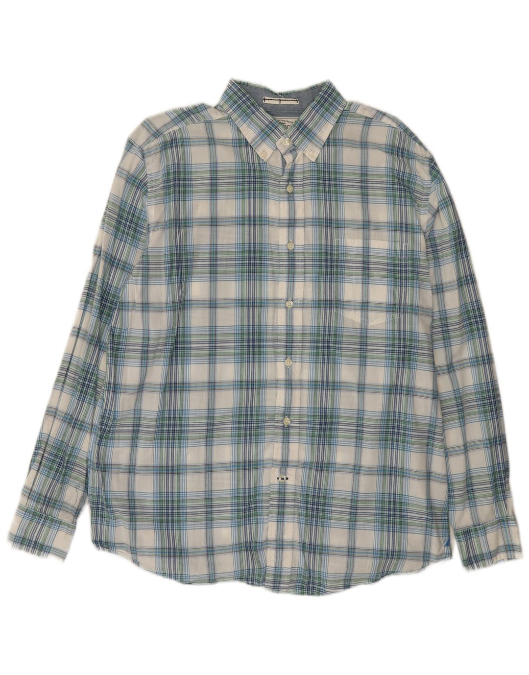 Nautica Chemise Homme Grand Carreau Bleu Coton