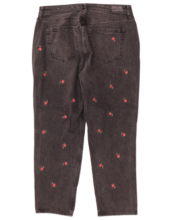 Hollister Jean fuselé taille haute pour femme US 13 Large W31 L27 Gris Floral