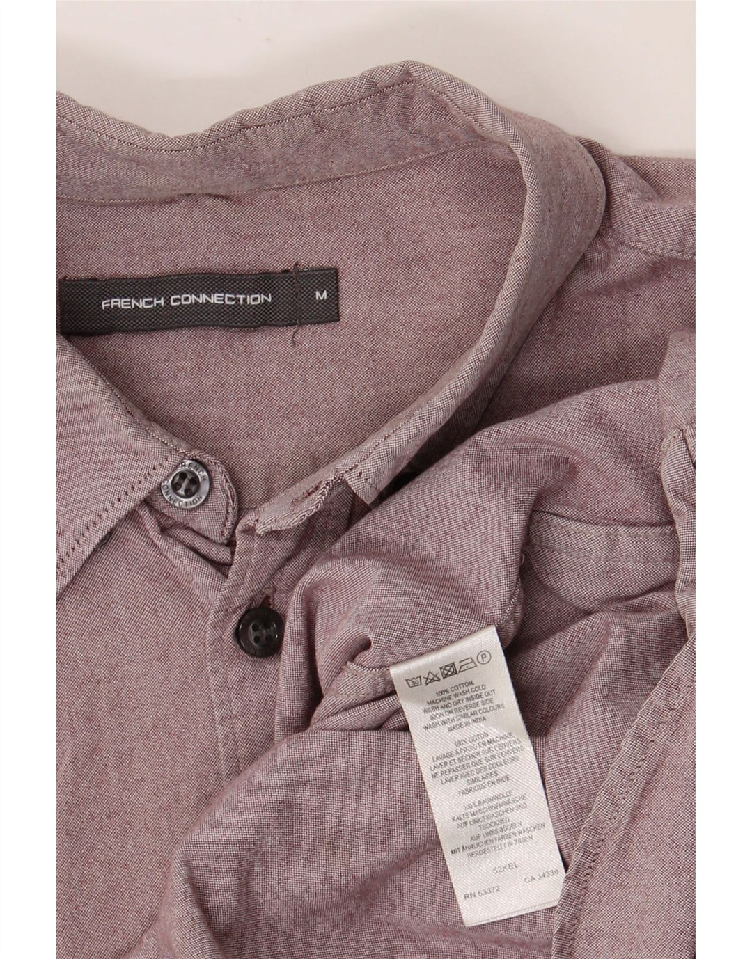 French Connection Chemise Homme Coton Bordeaux Moyen
