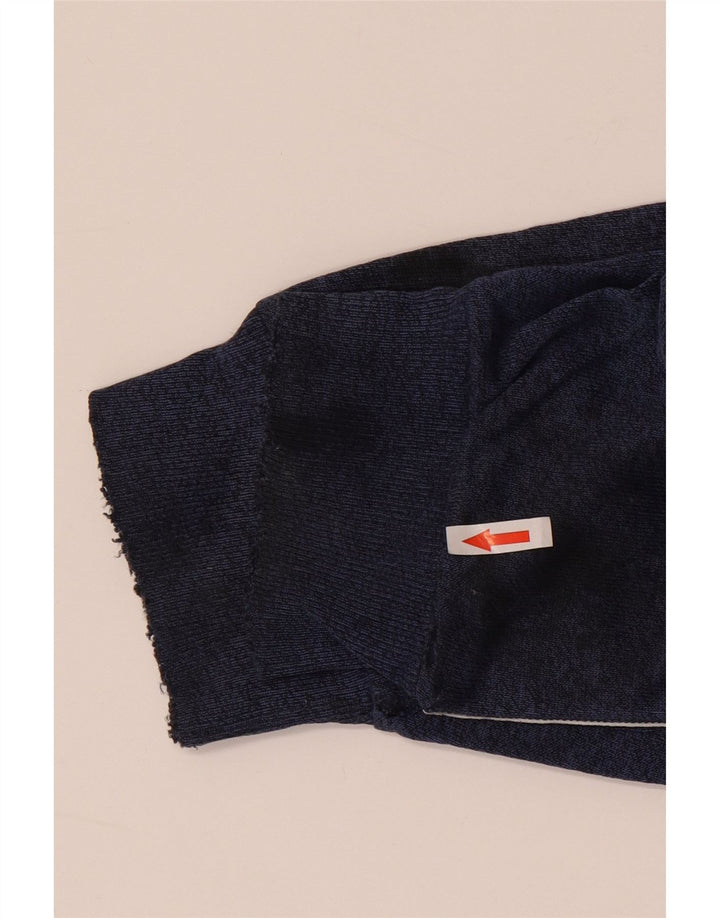 Asics Sweat-shirt graphique à col zippé pour hommes, grand color block bleu