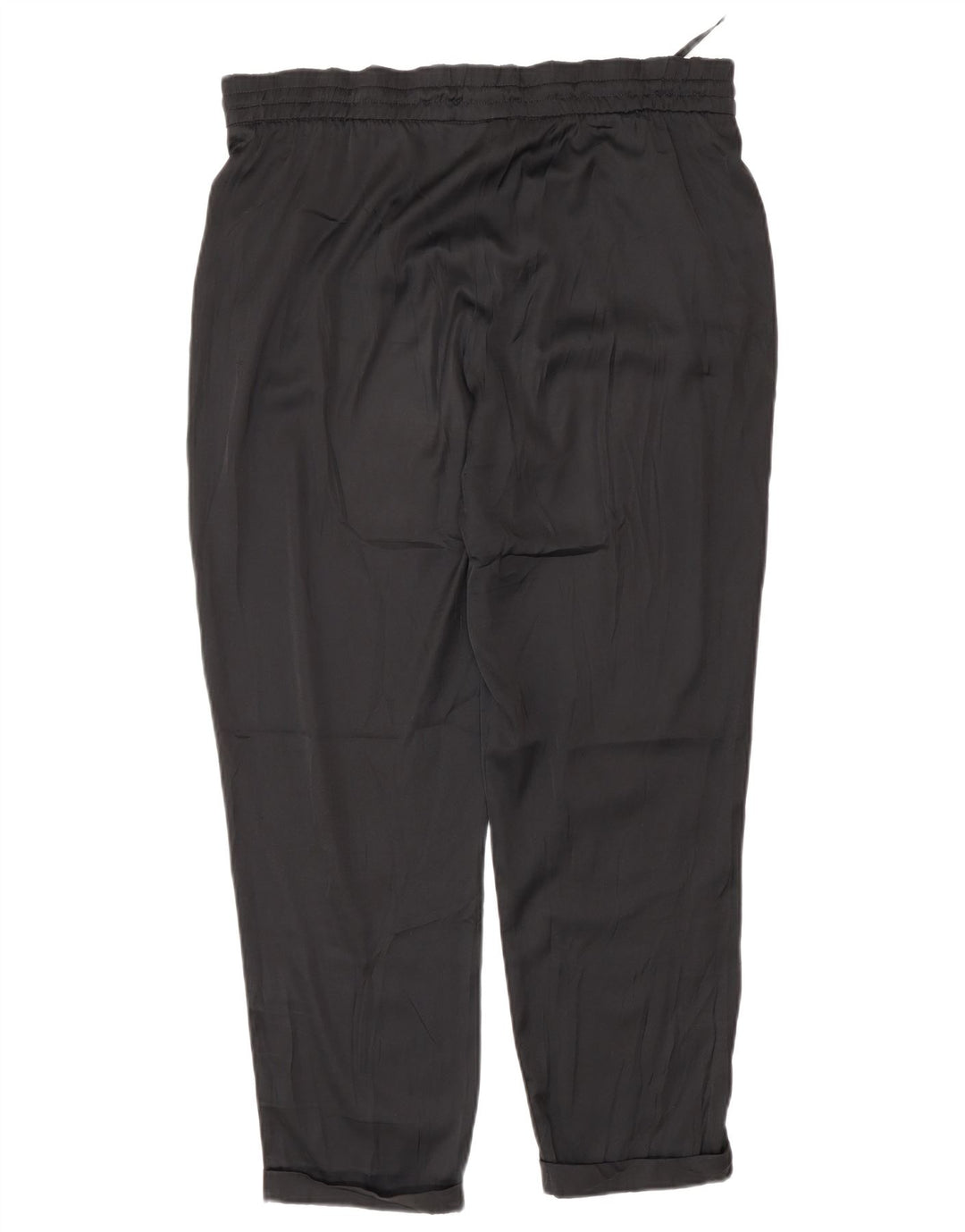 Benetton Pantalon décontracté Regular Femme Moyen W30 L27 Noir Polyester