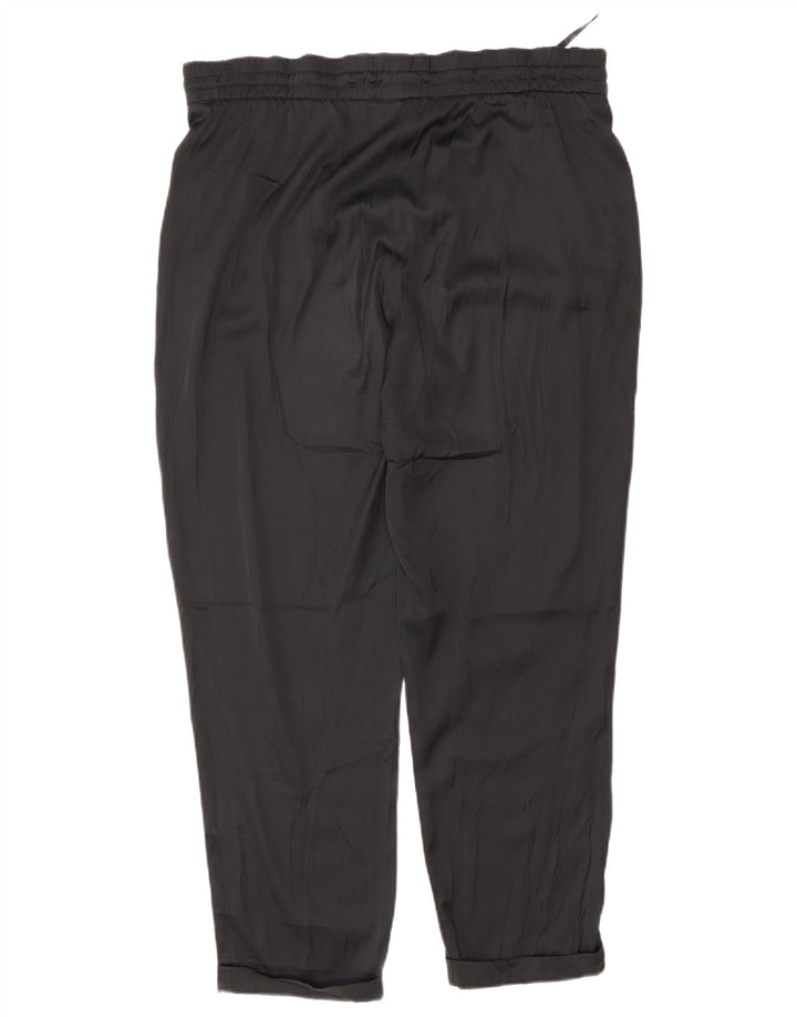 Benetton Pantalon décontracté Regular Femme Moyen W30 L27 Noir Polyester