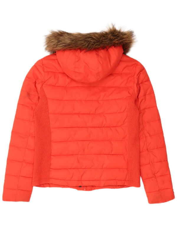 Superdry Veste matelassée à capuche pour femme UK 18 XL Nylon rouge