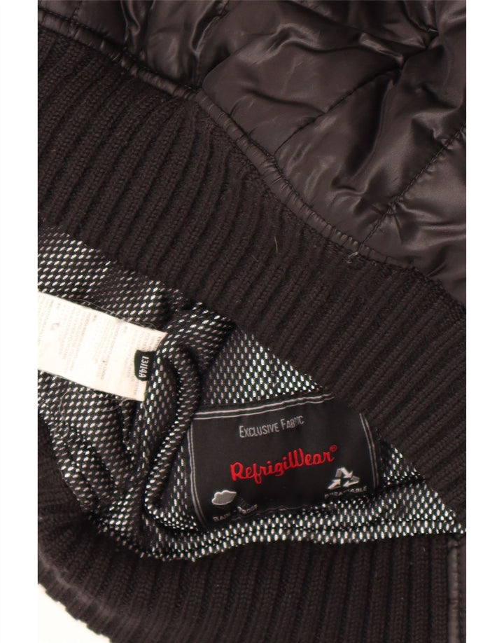 Refrigiwear Veste matelassée à capuche pour garçon 13-14 ans Noir Polyester