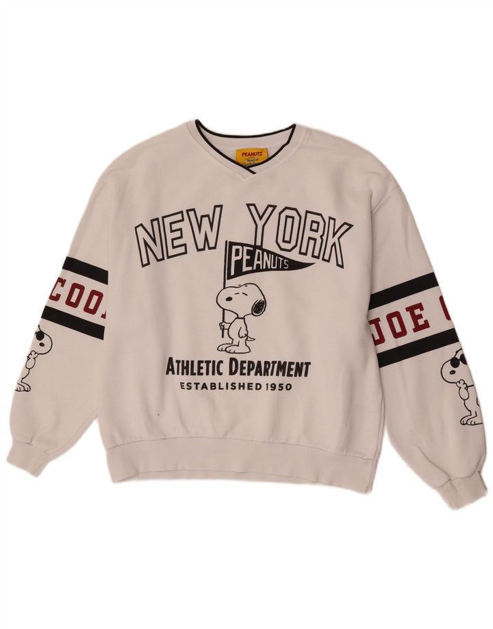 Pull & Bear Sweat-Shirt Graphique Peanuts Homme Blanc Moyen Colorblock