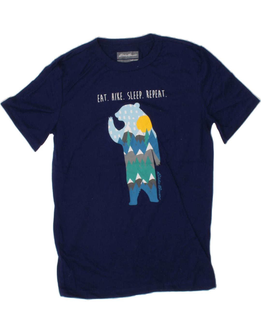 EDDIE BAUER Boys Graphic T-Shirt Top 10-11 Years Medium Navy Blue Vintage Eddie Bauer and Second-Hand Eddie Bauer from Messina Hembry 