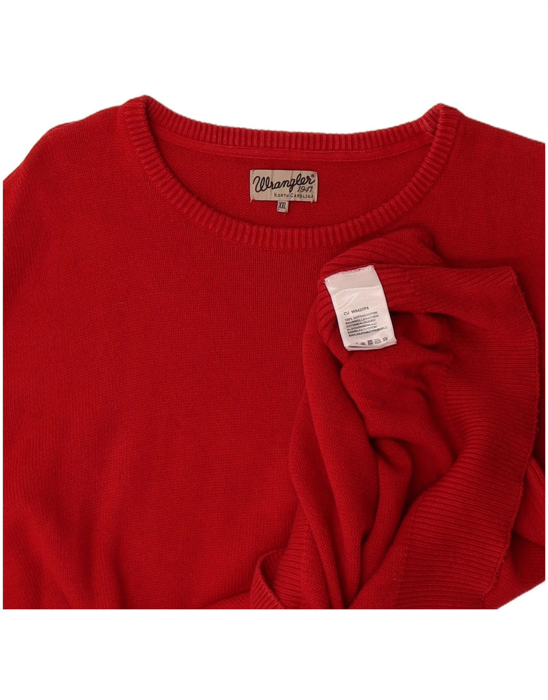 WRANGLER Mens Crew Neck Jumper Sweater 2XL Red Cotton