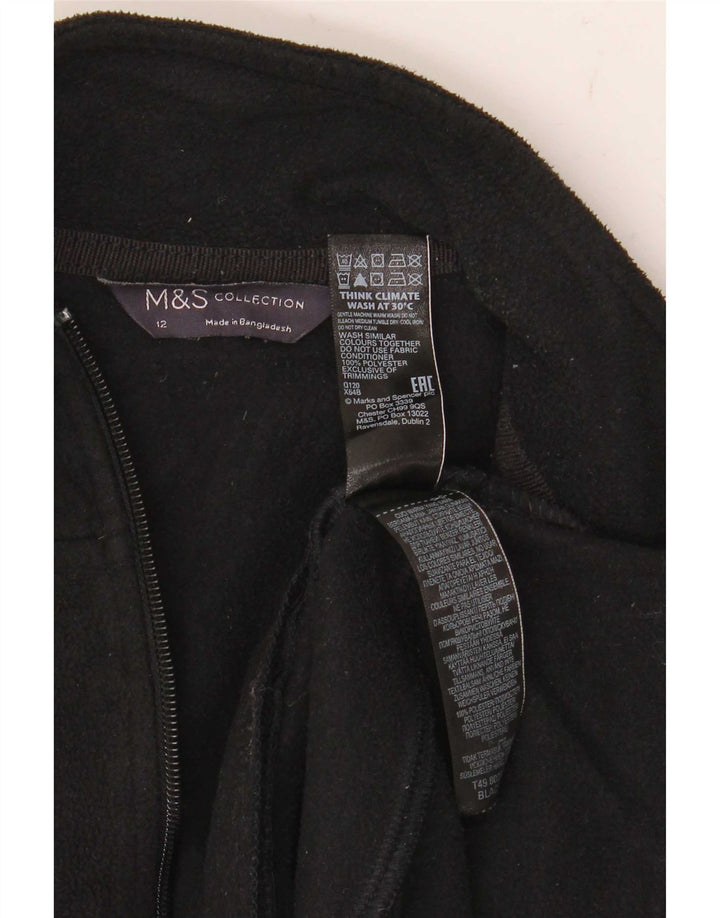 Marks & Spencer Veste polaire pour femme UK 12 Medium Noir Polyester