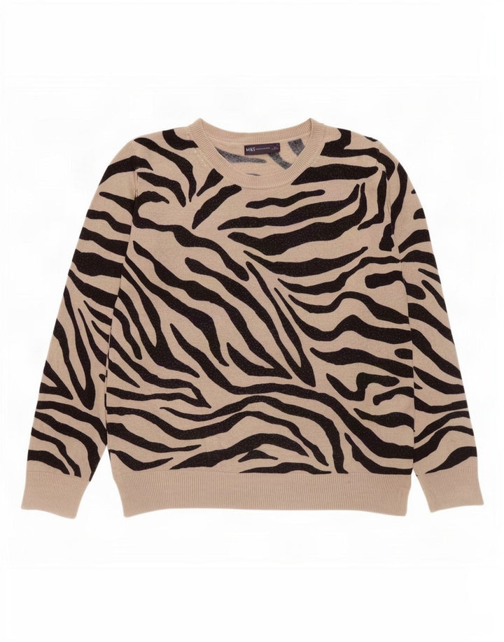 Marks & Spencer Pull col bateau pour femme UK 12 Beige moyen