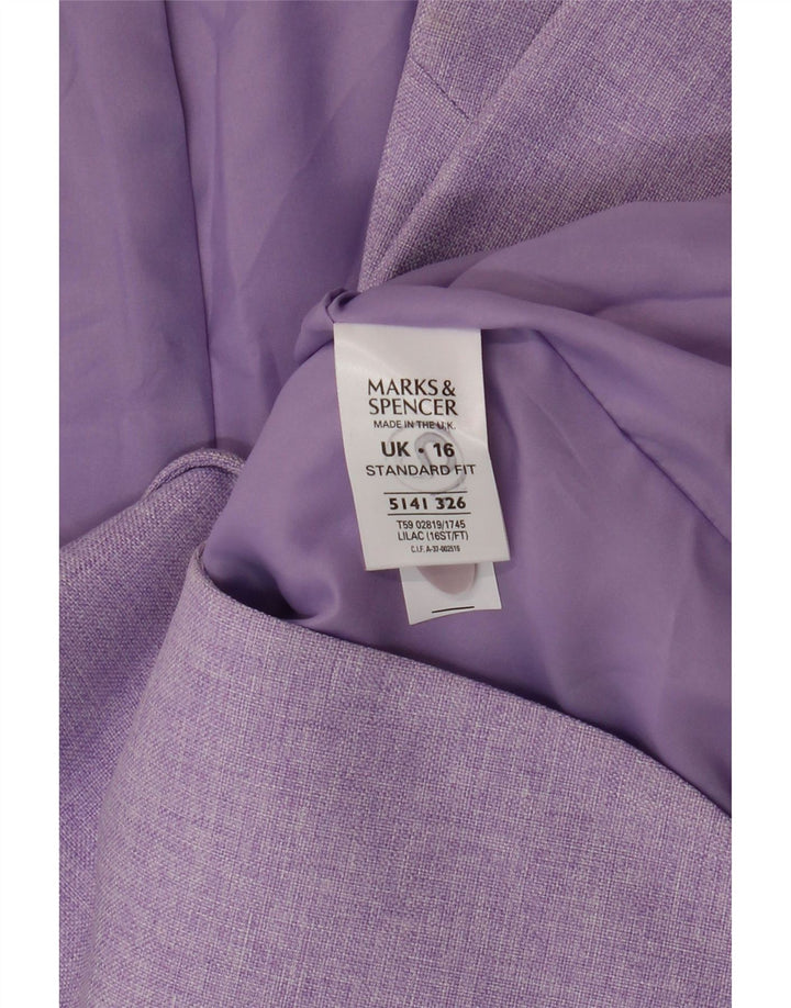 Marks & Spencer Veste blazer coupe standard pour femme UK 16 Large Violet