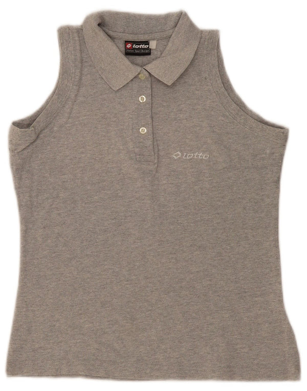 Lotto Polo sans manches pour femme UK 10 Petit Gris Coton