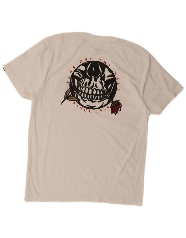 VANS T-shirt graphique coupe slim pour hommes, grand, blanc
