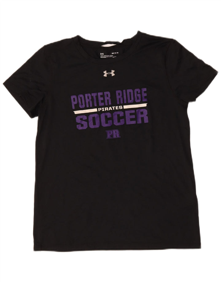 Under Armour T-shirt graphique pour femme UK 14 Noir moyen