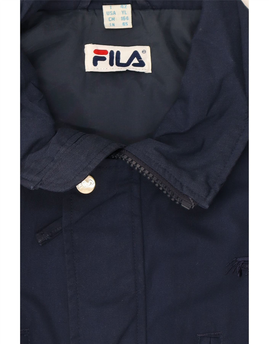 FILA Boys Windbreaker Jacket 13-14 Years  Navy Blue Polyester Vintage Fila and Second-Hand Fila from Messina Hembry 