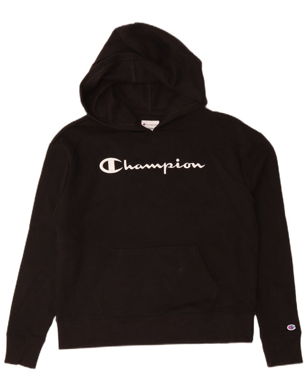 CHAMPION Pull à capuche surdimensionné graphique pour femme UK 6 XS Coton noir