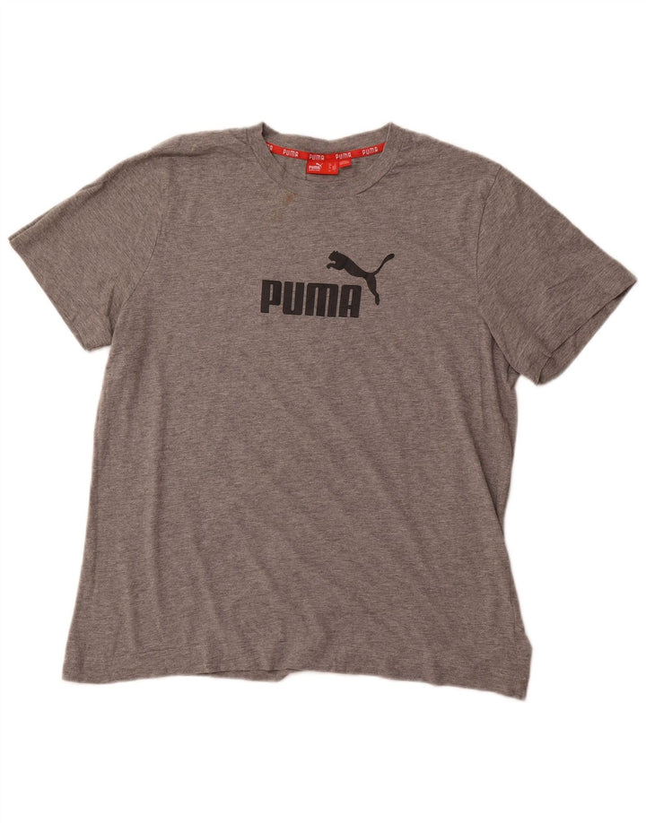 PUMA T-shirt graphique pour hommes, grand, gris, coton