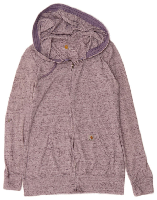 Carhartt Pull à capuche zippé pour femme US 8/10 Coton moucheté violet moyen