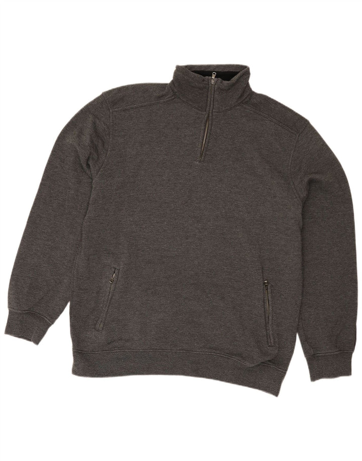 Champion Sweat-shirt à col zippé pour homme 3XL Gris Coton
