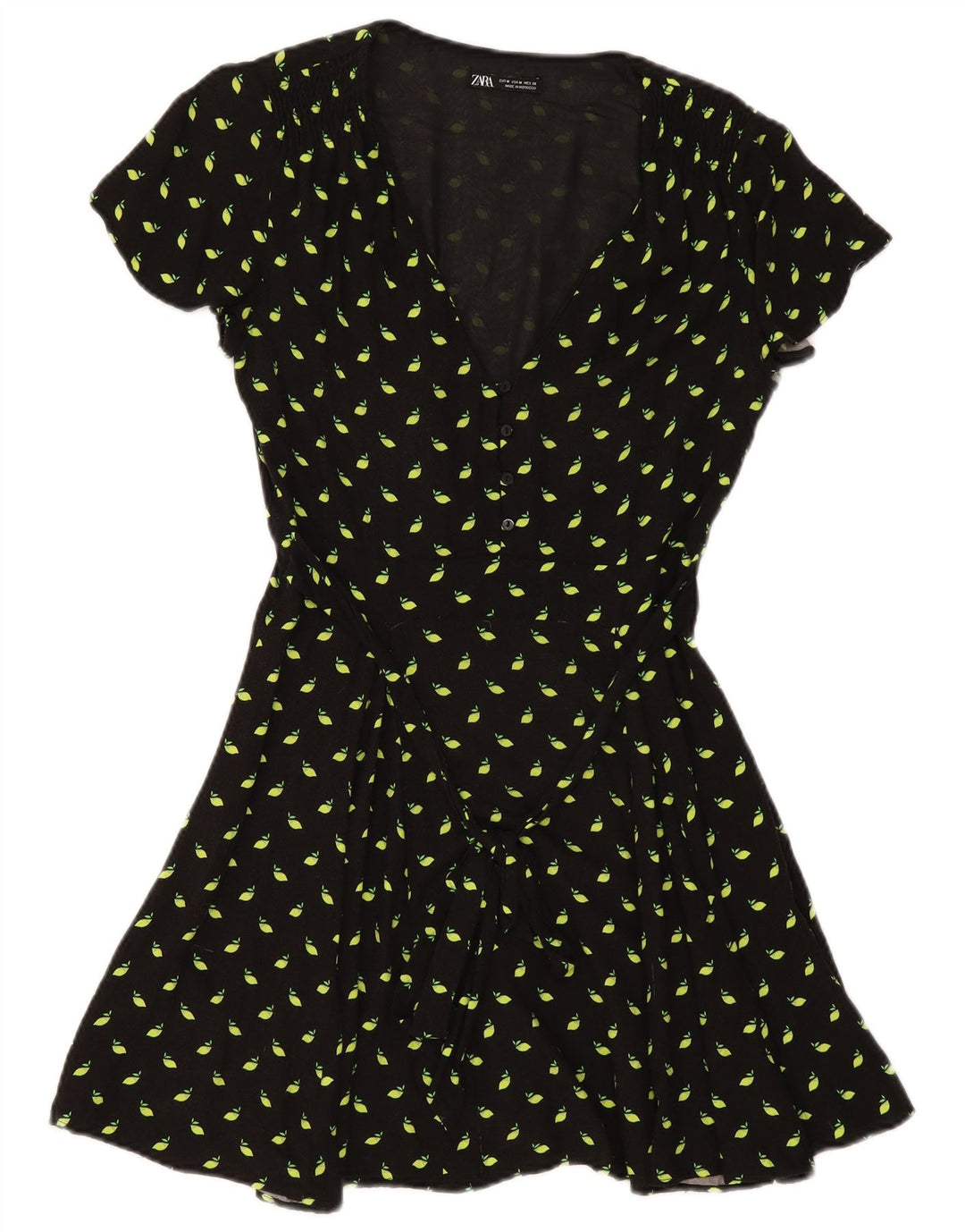 Zara Robe trapèze pour femme UK 12 Medium Noir à pois