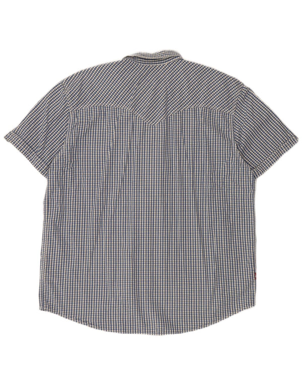 Levi's Chemise à Manches Courtes Homme Coupe Standard 2XL Bleu à Carreaux Coton Classique