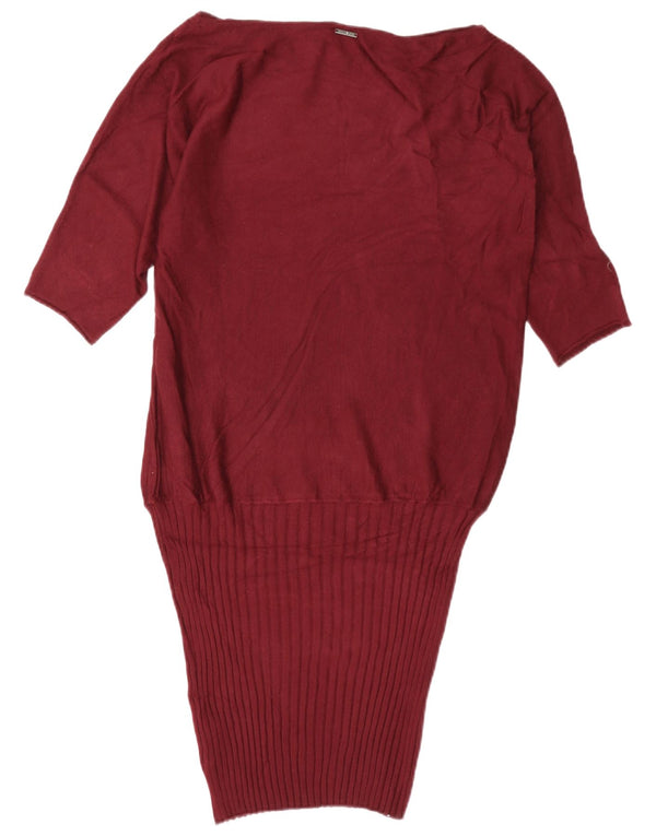 Liu Jo Robe surdimensionnée à manches 3/4 pour femme Taille basse UK 6 XS Bordeaux