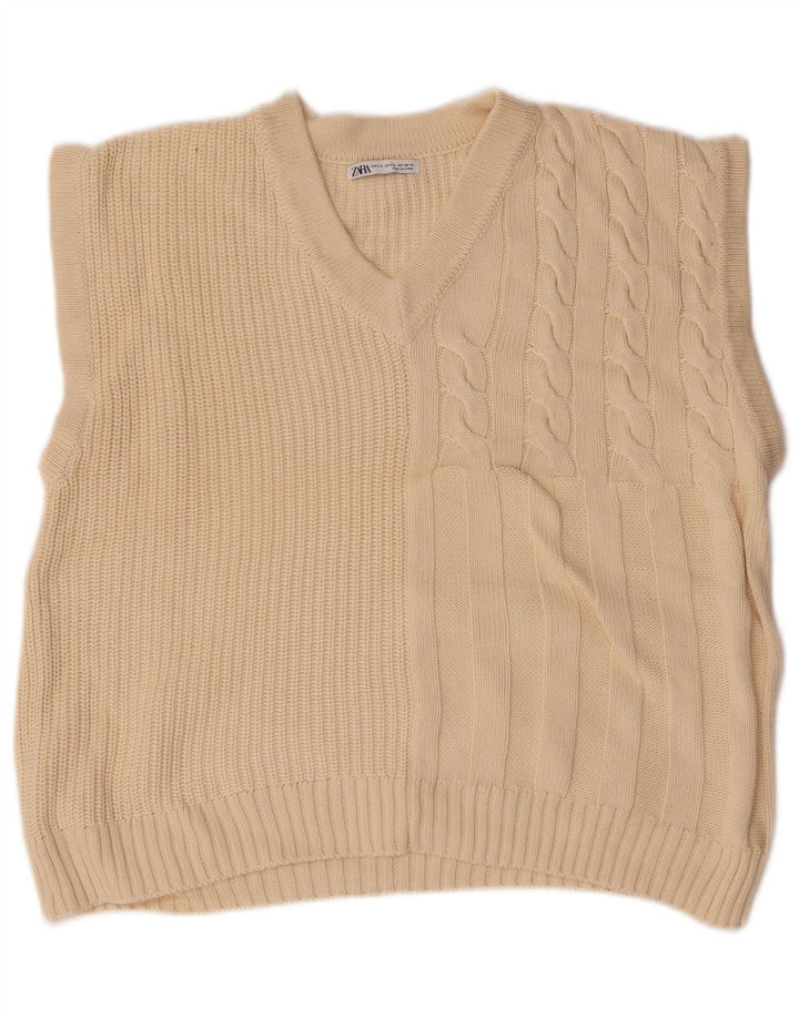 Zara Débardeur coupe décontractée pour homme en coton beige moyen
