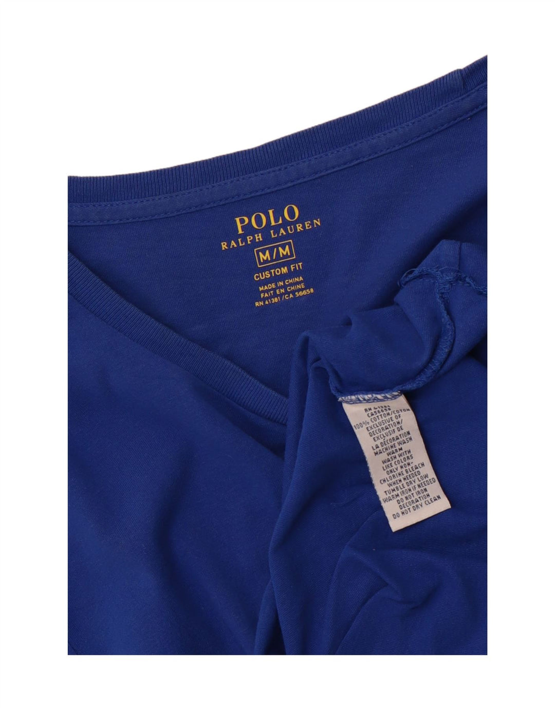 POLO RALPH LAUREN T-shirt ajusté pour homme en coton bleu moyen