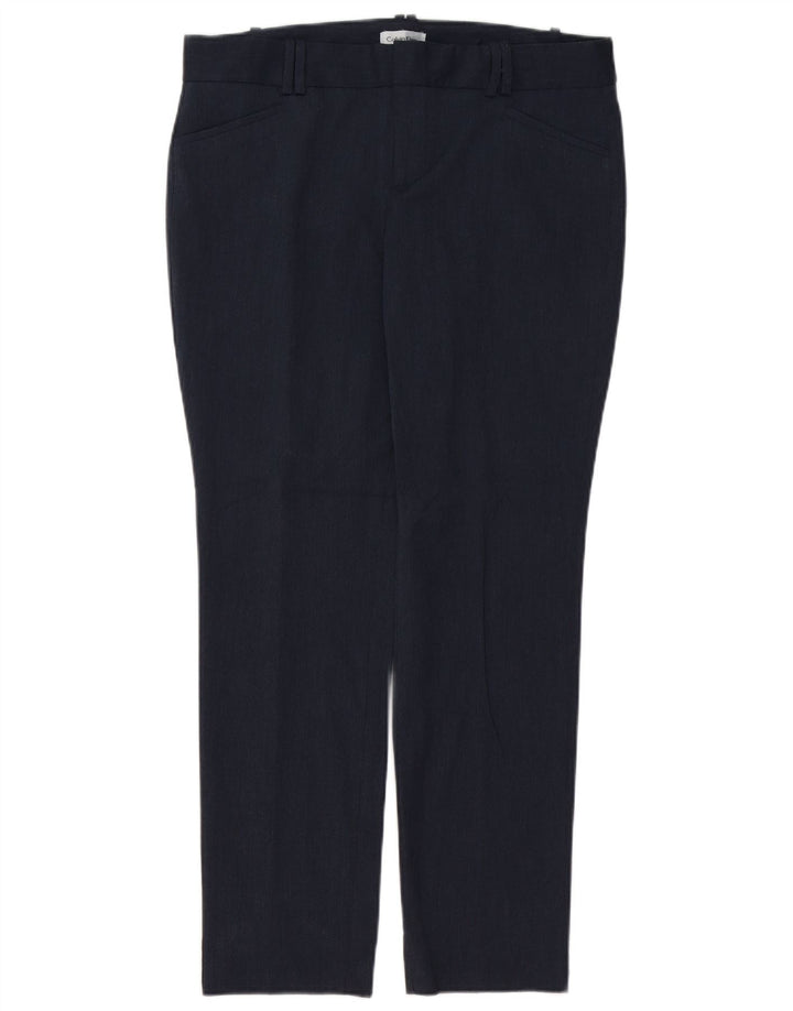 CALVIN KLEIN Pantalon décontracté slim pour femme US 10 Large W36 L29 Bleu marine