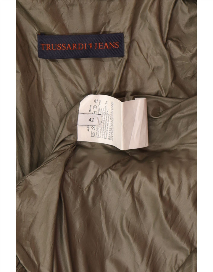 Trussardi Veste Motard Femme IT 42 Vert Moyen Polyester