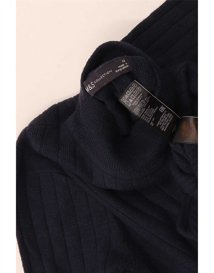 Marks & Spencer Pull col roulé pour femme UK 12 Bleu marine moyen