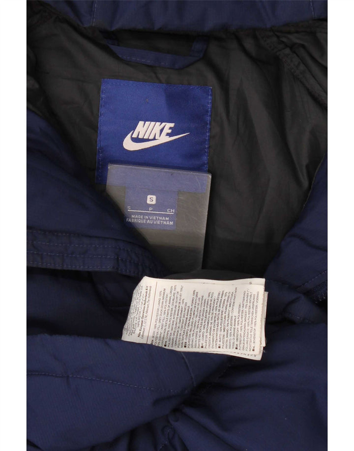 Nike Veste matelassée à capuche pour homme UK 36 Small Bleu marine Polyester