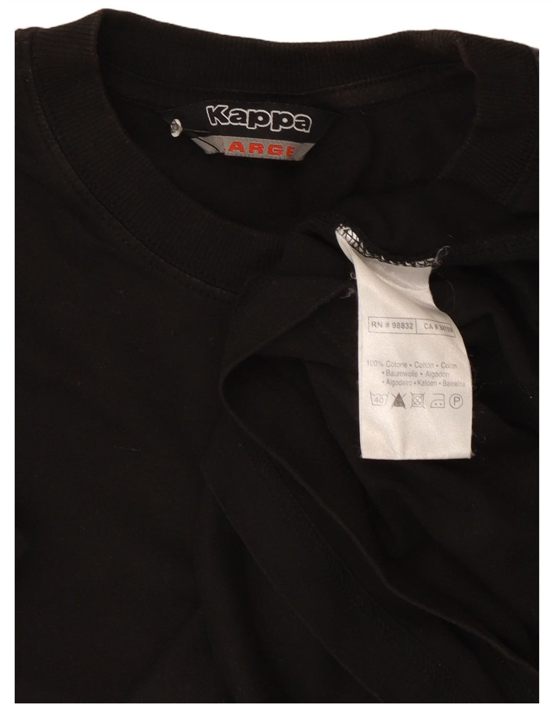 Kappa T-Shirt Homme Haut Large Noir Coton
