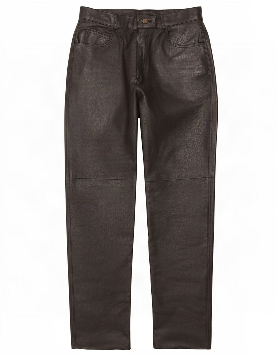 Pantalon en cuir droit femme vintage EU 40 Moyen W29 L31 Noir