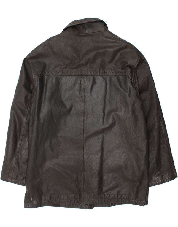 ROUTE 66 Manteau en cuir pour homme UK 46 3XL Cuir noir