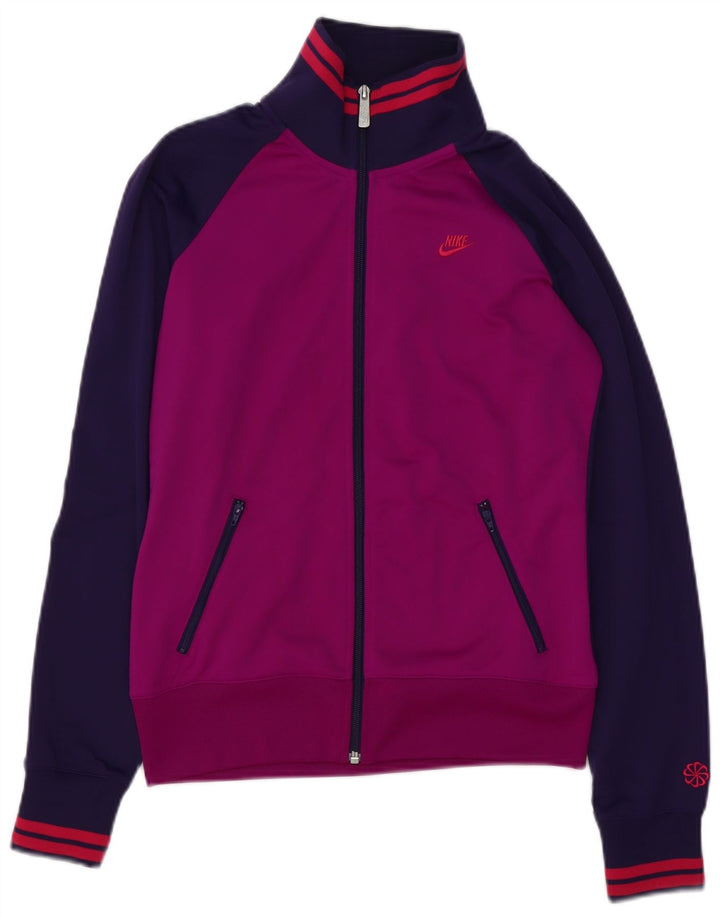 NIKE Veste de survêtement pour femme UK 12 Polyester color block violet moyen