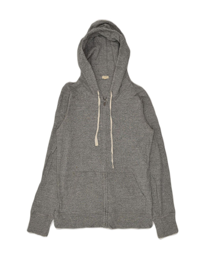 J. CREW Womens Zip Hoodie Sweater UK 8 Small Grey Cotton | Vintage J. Crew | Thrift | Second-Hand J. Crew | Used Clothing | Messina Hembry 