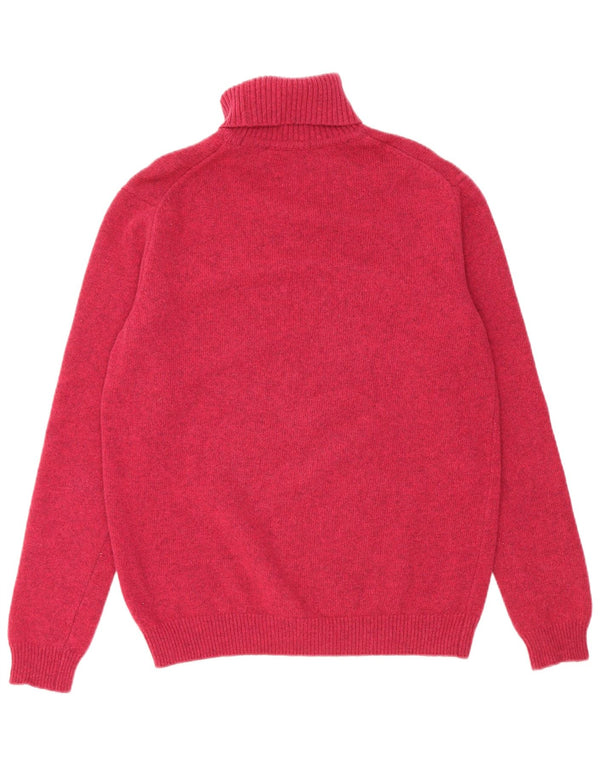 WoolOvers Pull col roulé pour femme UK 16 Large Rose Laine vierge
