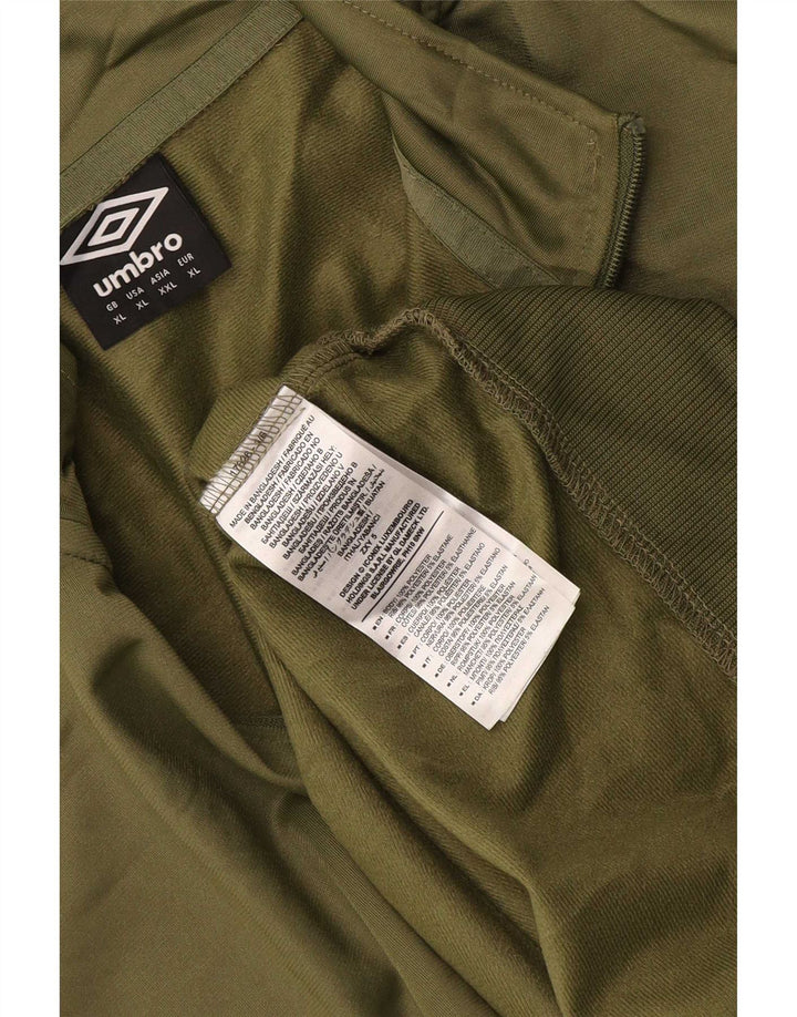 Umbro Sweat-shirt graphique à col zippé pour homme XL Vert Polyester