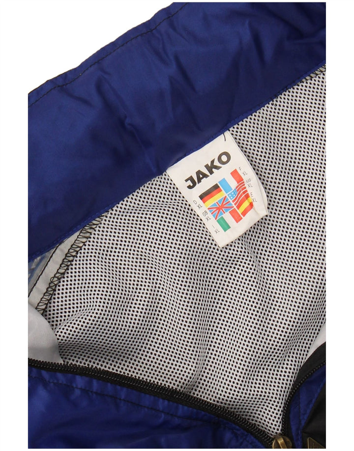 JAKO Veste de pluie graphique à capuche pour homme UK 42 XL Noir Colorblock Nylon