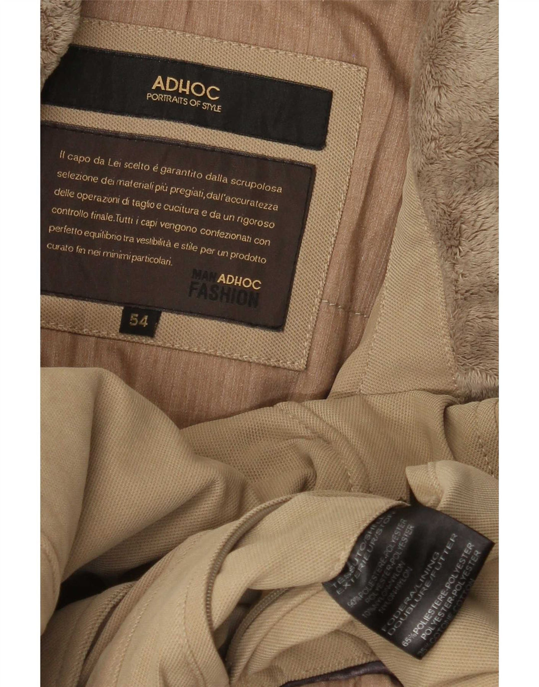 Adhoc Veste matelassée à capuche pour hommes IT 54 2XL Beige Polyester