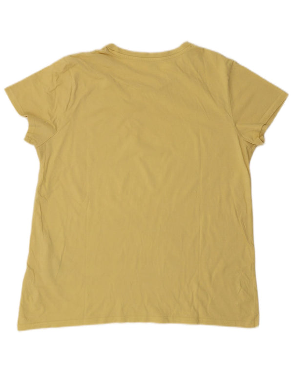 LEVI'S T-Shirt Graphique Femme UK 18 XL Jaune Coton
