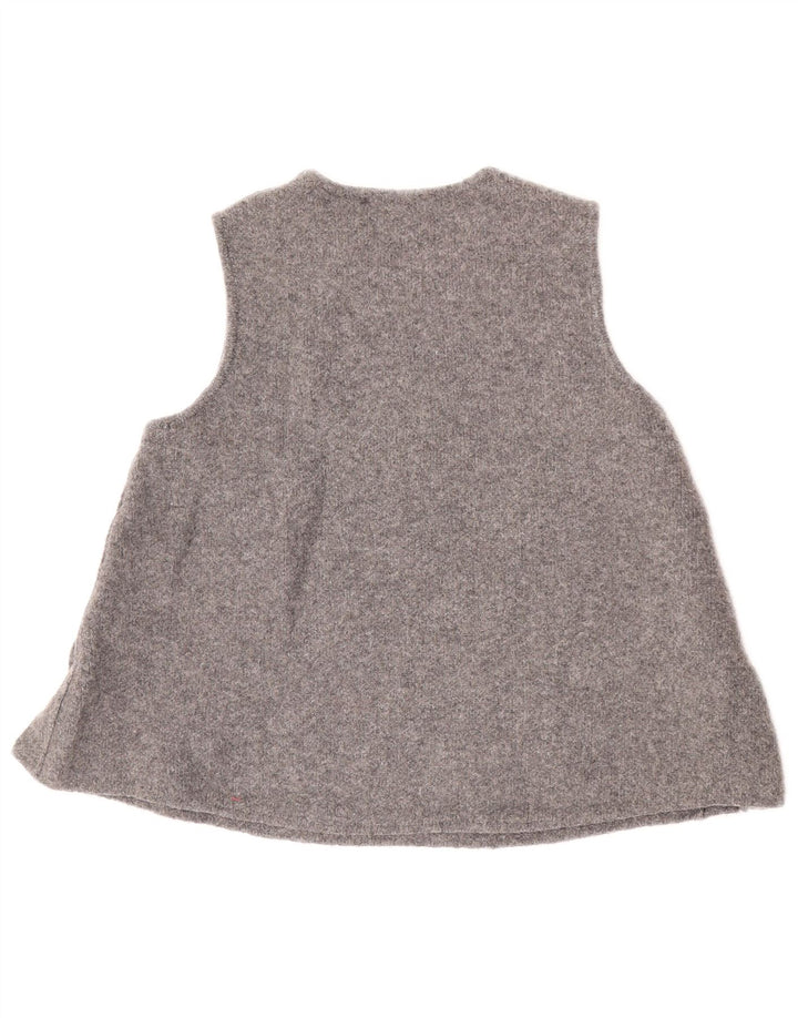 Zara Femme Gilet Débardeur UK 10 Petite Laine Grise