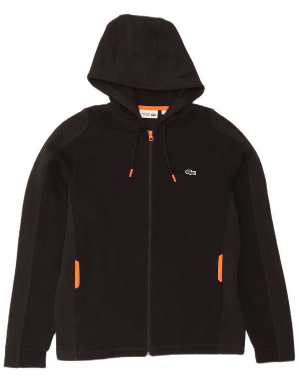 Lacoste Pull à capuche zippé pour homme, coupe régulière, taille 5, grand, noir, sport