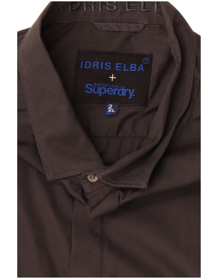 Superdry Chemise Homme 2XL Gris Coton