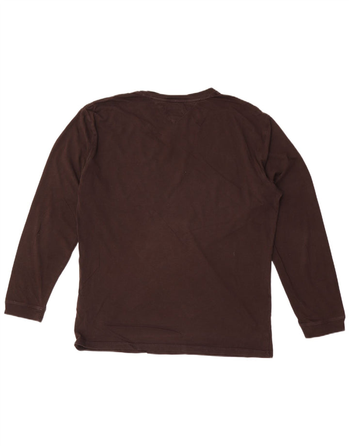 Tommy Hilfiger Haut à manches longues pour homme Marron Taille L