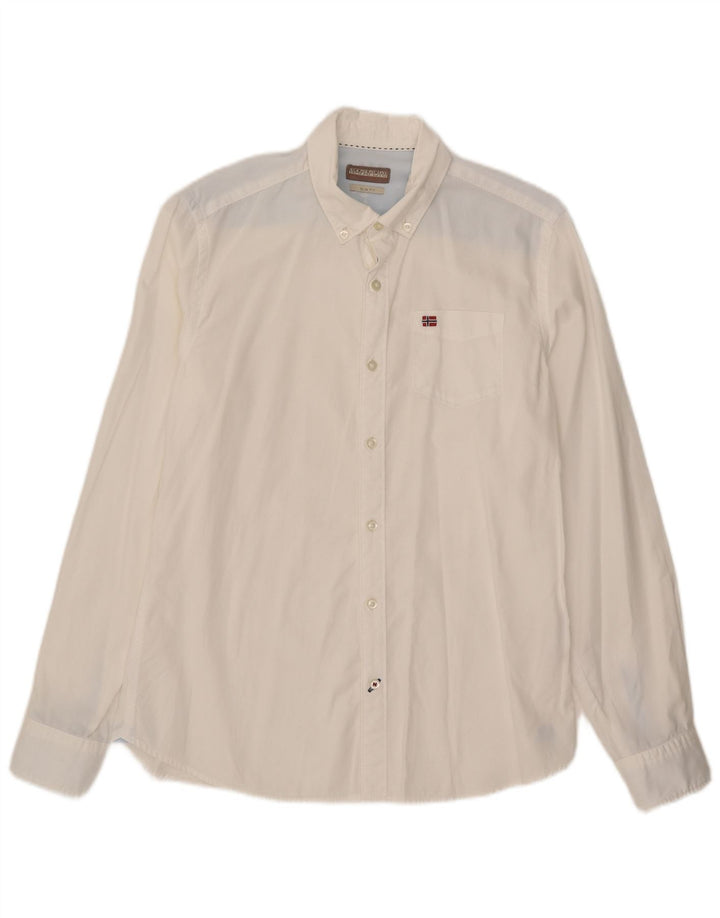 Napapijri Chemise Slim Fit Homme Blanc Moyen